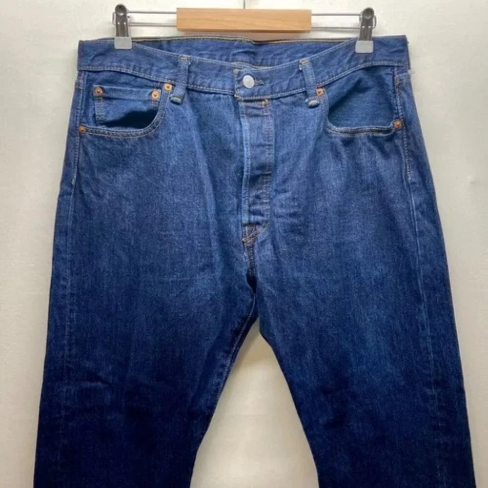 Levi's 501 Jeans Men's (36x30 Tag) Blue Straight Reg Button Fly Jean (35x29 Fit)
